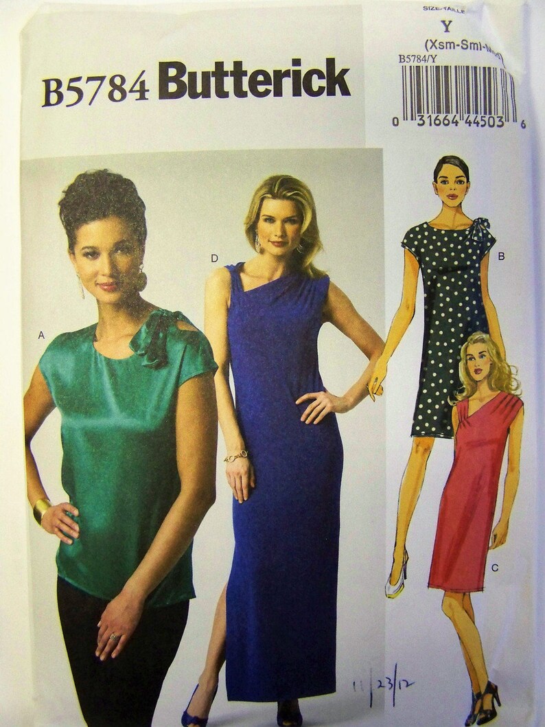 UNCUT 2012 Easy Butterick B5784 One-piece PULLOVER DRESS & Top - Etsy