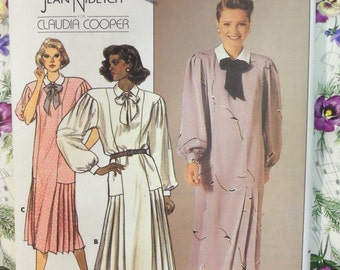 Dell'annata 1985 Butterick 3525 Jean Nidetch per Claudia Cooper vestito modello sz 12 UNCUT