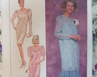 Annata 1989 semplicità 9101 pizzo abito modello sz 16-22 UNCUT