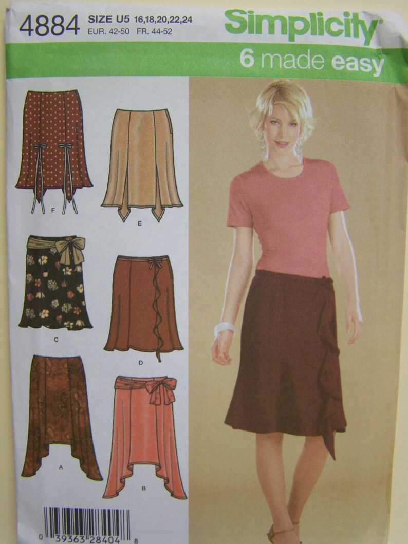 2004 Simplicity 4884 6 Flirty Made EASY SKIRTS Pattern Plus - Etsy