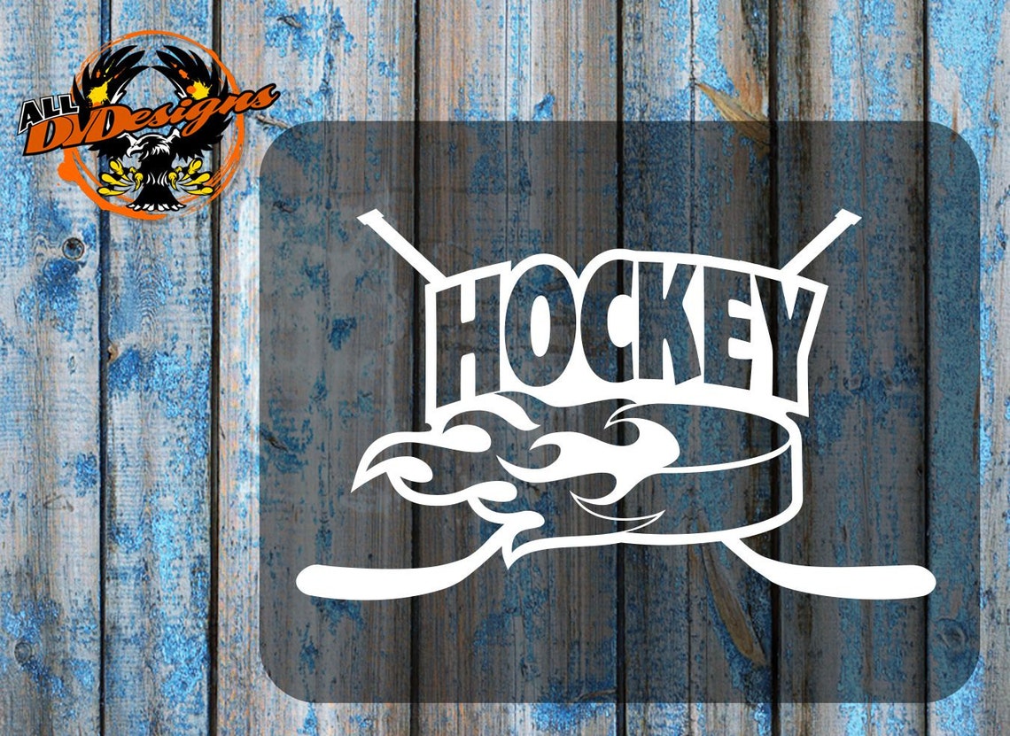 HOCKEY FLAME Vinyl car window decal sports sticker hockey Etsy