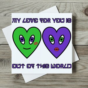 Carte de Saint-Valentin, Imprimez votre propre carte, Extraterrestre, Cœur, Hors du commun, Thème, PNG, Expression mignonne, Pour elle, Pour lui, Pour eux, Drôle, Amour