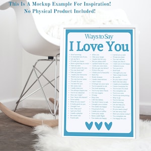 Bundle of Print Your Own &quot;Ways to Say I Love You&quot; Posters, Retro Digital Prints, Typography Art, High Quality PNG. Scales to 24” x 36”.