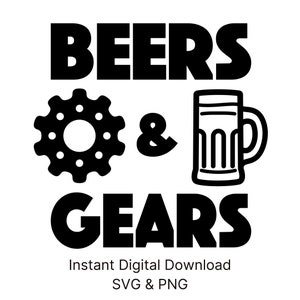 Cervejas e Engrenagens PNG, Cerveja png, Engrenagem png, para Cricut, Arquivo de Corte, PNG, Ferramenta de Artesanato, Para Vinil, Faça Você Mesmo, Para Ele, Pai png, Pai png, dia dos pais