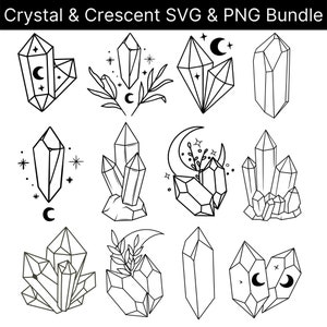 Crystal Moon PNG, Mystical png, Celestial png, crystal png, moon png, witchy png, cut file, for cricut, gem png, trending diy