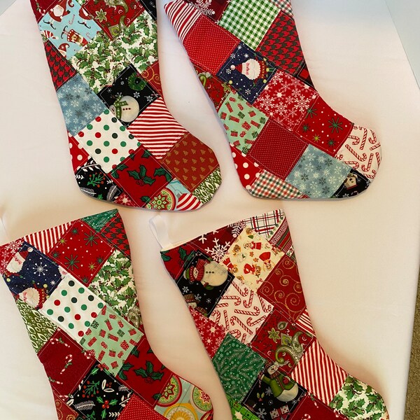 Patchwork Christmas Stockings - Etsy
