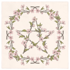 Altar Cloth, Tarot Cloth - Pink Pentagram (Silky), Alter Cloth, Tarot Cards