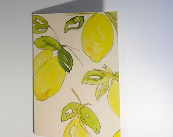 Lemon Botanical Art Greeting Card | Blank Inside (4x6)