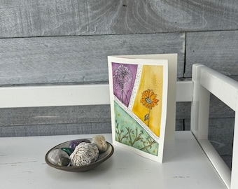 Wildflower Watercolor Card - Handmade Blank Note Card with Envelope