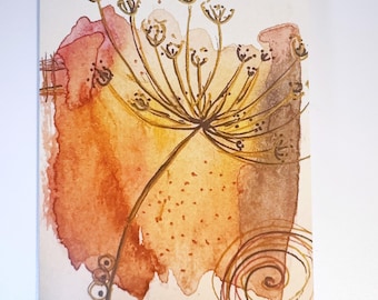 Botanical Greeting Card: Queen Anne's Lace Print  4x6, Blank Inside