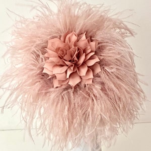 Dusty Rose Beige Feather Fascinate Hat Headband