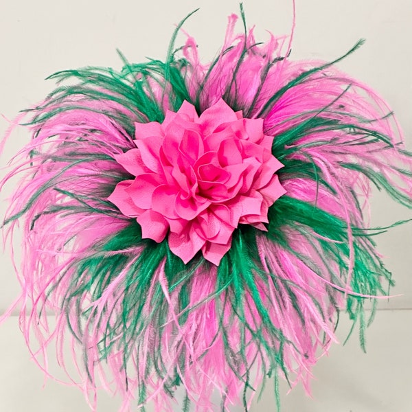 Bright Pink Green Kentucky Derby Fascinate Hat, Custom Kentucky Derby Fascinator Headband, Navy Pink Orange Green Let me Customize yours!!