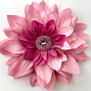 Dusty Rose Crystal Flower Brooch Pin: Wedding Hair Clip