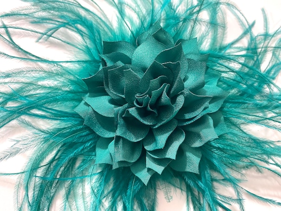 Peacock Green Fascinator Hat Clip, Teal Green Feather Fascinator Hat, Dark Green Deep Green Feather Headpiece, Emerald Fascinate