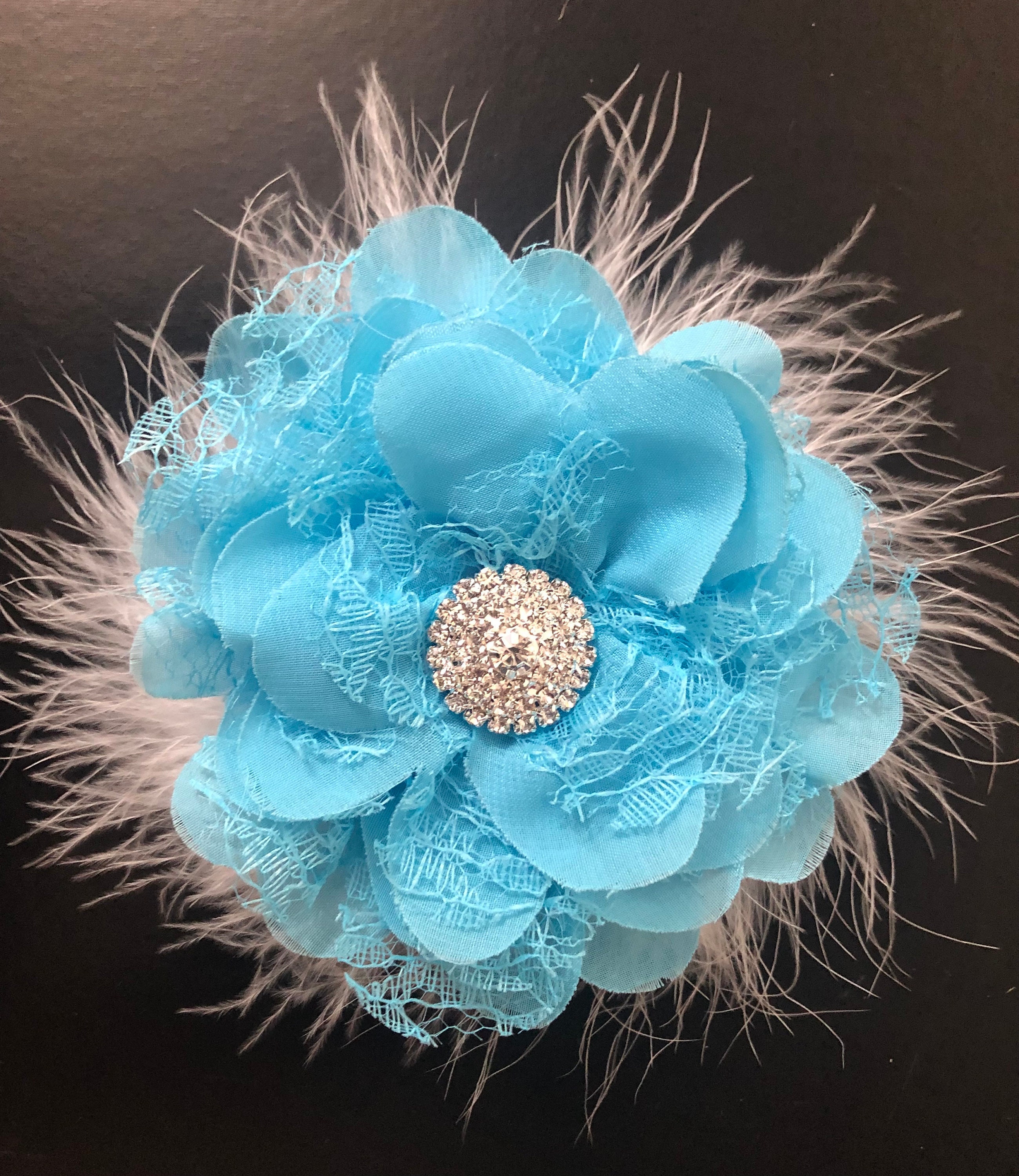 Hot Pink Flower Hair Clip, Chiffon Lace Hair Clip, Yellow Flower Hair