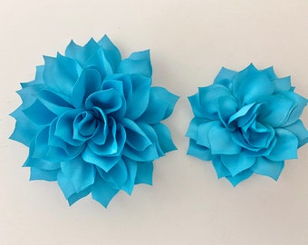 Blue Flower clips, Shades of Navy Blue Hair Clips, Navy, Royal Blue, Turquoise, Light Blue, Wedding Hair Clips,  Bridal  Hair Accessories,
