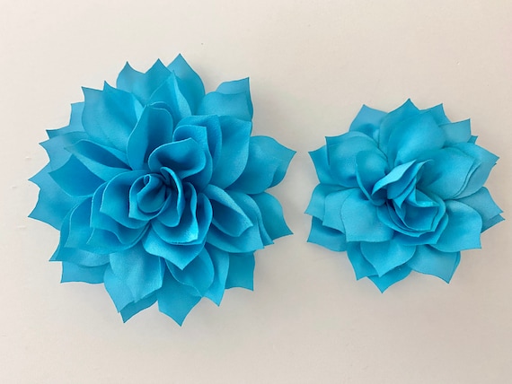 Blue Flower clips, Shades of Navy Blue Hair Clips, Navy, Royal Blue, Turquoise, Light Blue, Wedding Hair Clips,  Bridal  Hair Accessories,