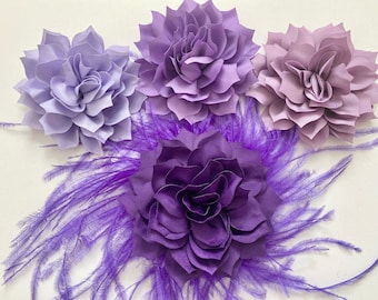 Lavender Purple Dusty Lilac Plum Flower Hair Clips, Lilac Kentucky Derby Fascinator Wedding Fascinate Bridal Hair piece, Easter Church Hat