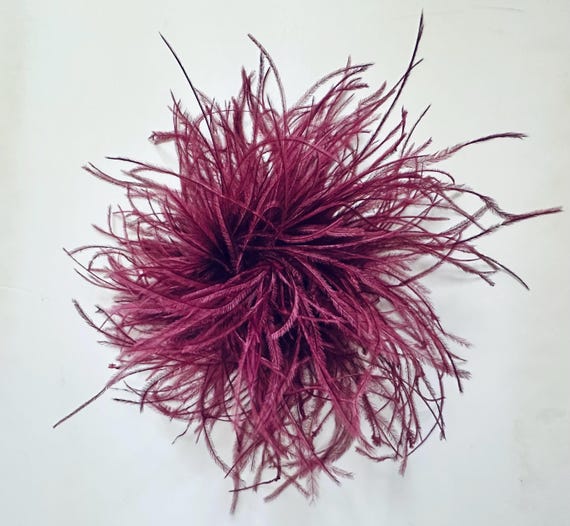 Burgundy Wine Feather Brooch Pin Feather Wrist Cuffs, Feather Shoe Clip, Black, Beige, Dusty Rose Pink, all colors quality feather 2-10ply