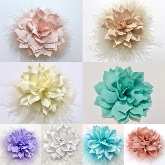 Easter Flower Clips, Brooch Pin,  Spring Flowers Blush, Dusty Rose Pink, Lilac, Purple, Mint, Lavender, Champagne Beige Clips/ Brooch Pins