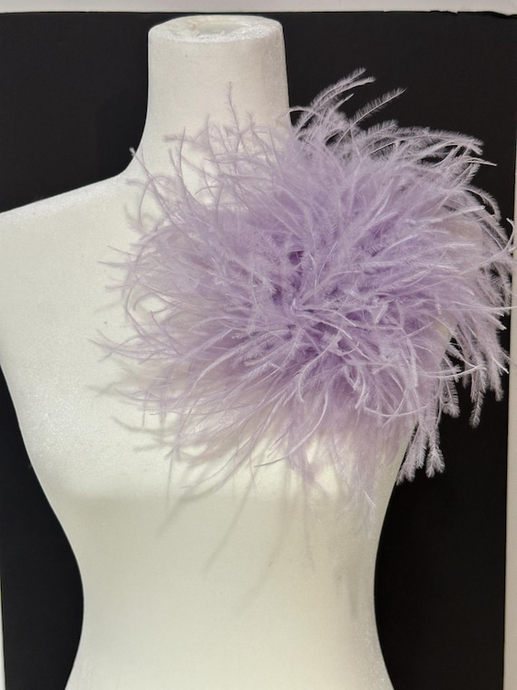 Oversized Feather Brooch Pin boutonniere, Lavender, Mint, Yellow,Navy, Black White Beige Pink Dusty Rose 6-8 ply Quality Feather Brooch Pin
