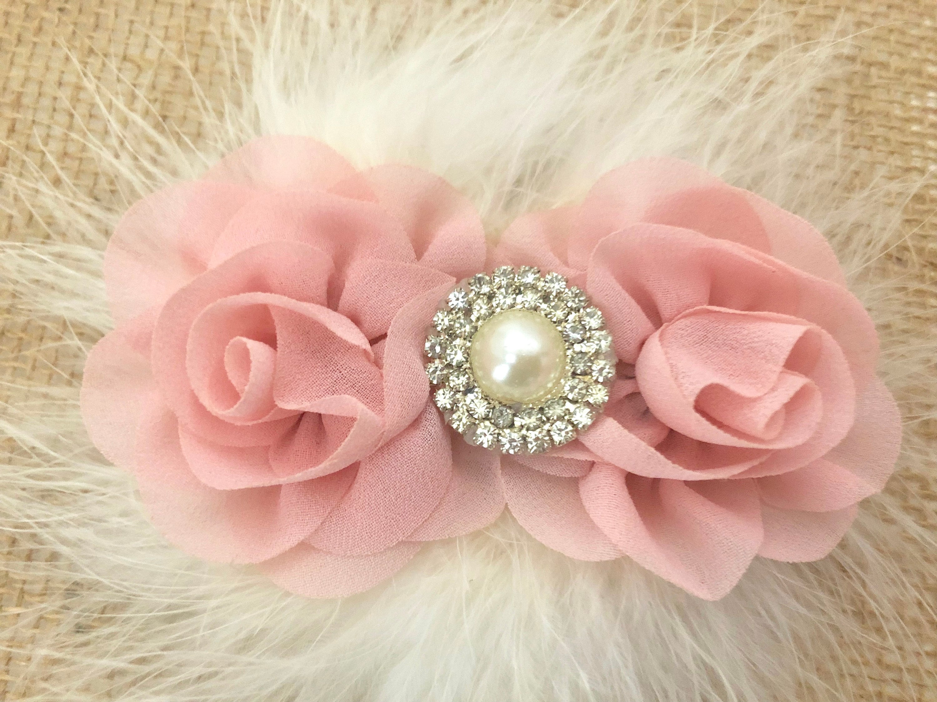 Blush Hair Clip Dusty Rose Clip Wedding Hair ClipsWhite Etsy