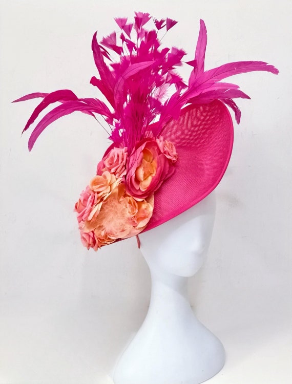 Pink Blush Kentucky Derby Hat Fascinator, Derby Hat, Wedding Fascinator Hat High Tea Party Garden Hat,  Derby Fascinator Hat, Church Hat
