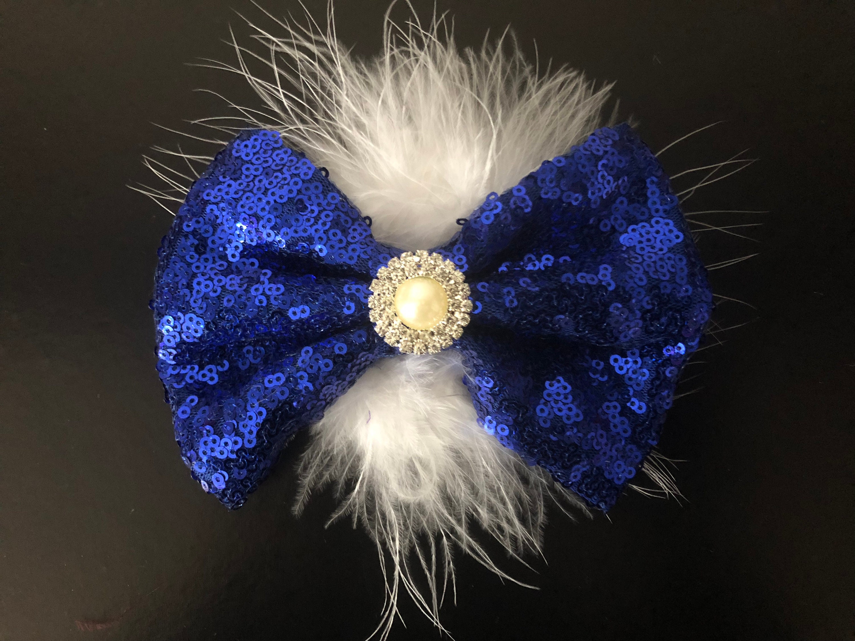 Blue Hair Bows Baby Girls Holiday Hair Bows Red White Gold