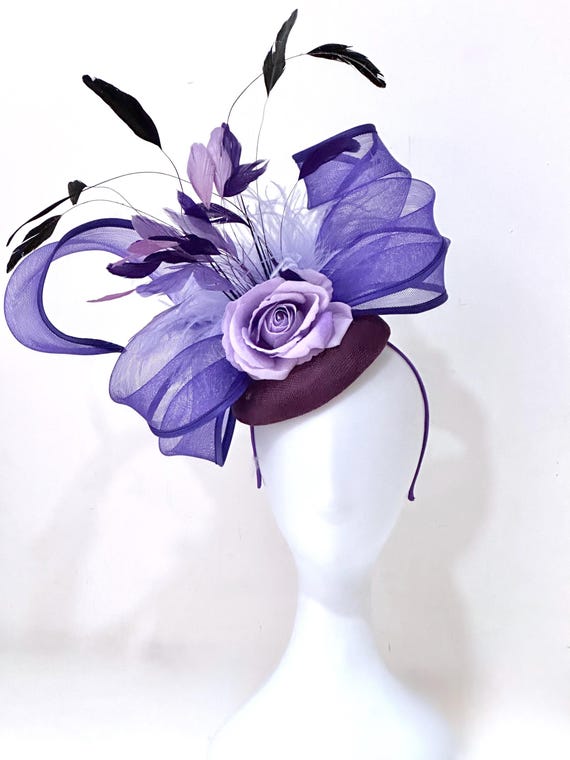 Lavender Purple Derby Fascinator Hat, Lavender Kentucky Fascinator Hat, Wedding Fascinator Hat, Church Derby Tea Party Hat