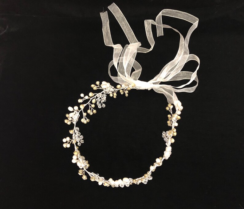 Flower Girl Crystal Headband Silver Flower Crown Flower Girl Etsy