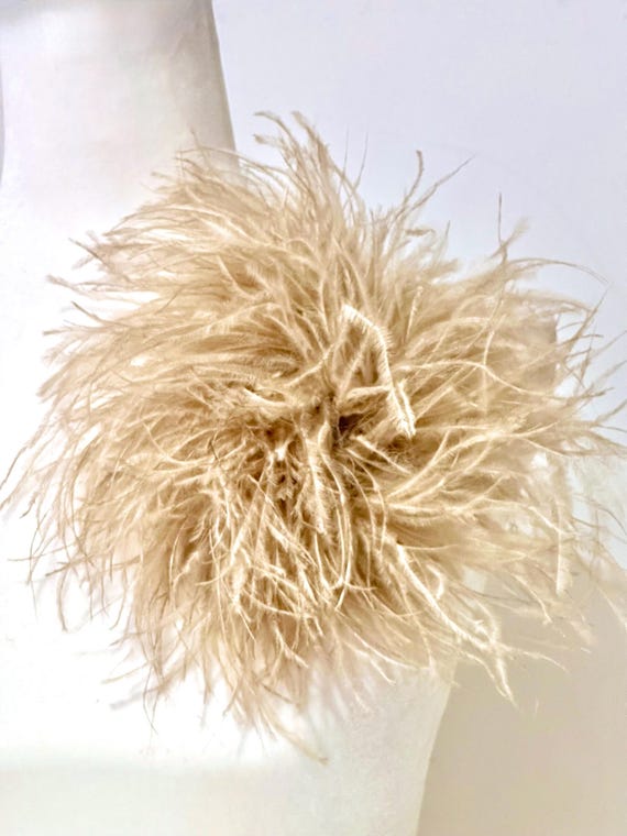 Beige Feather Pin, Mocha Brown ,Seaweed Olive Green Feather Brooch Pin, Black,Navy Silver, Pink Dusty Rose Large Ostrich Feather Brooch Pin