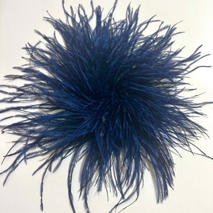 Ostrich Feather Brooch Pin, Feather Shoe Clips, Navy, Pink, Beige, Silver, Black, White,Black Feather Brooch Pin, Oversized Boutonnière Pin