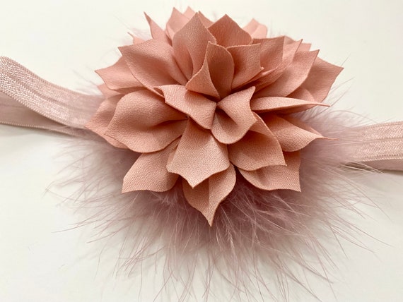 Baby Headbands Dusty Pink Baby Clips, Dusty Rose, Beige, White, Taupe, Coral, Mint Blue Baby Flower Hair clip, Flower Girl Headband