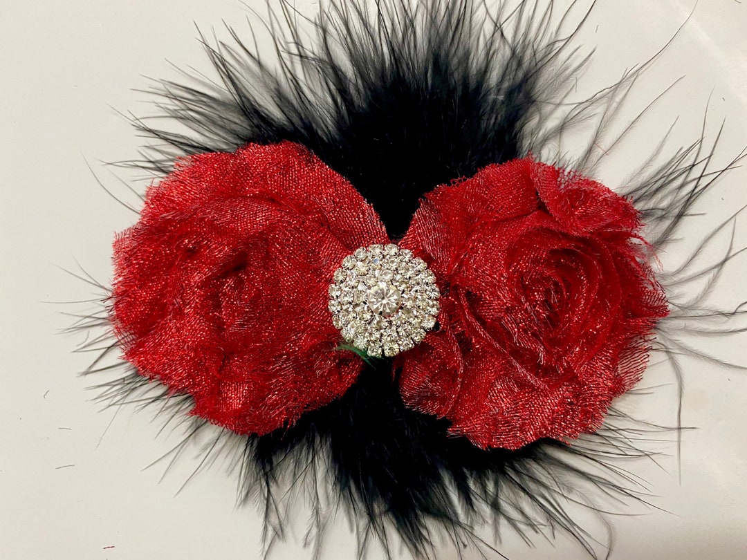 Red Black Hair Clips Dance Costume Hair Clip White Gold Etsy