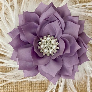 Purple Fascinator, Purple Kentucky Derby Feather Fascinator, Bridal Headpiece, Flower Hair Clips, All colors image 9