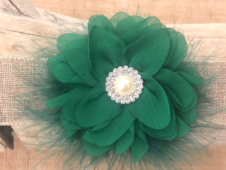 Green White Hair Clip Christmas Green Headbands Emerald White Flower Clip,Christmas Hair Clip,Emerald Green Bow Christmas Hair Bows