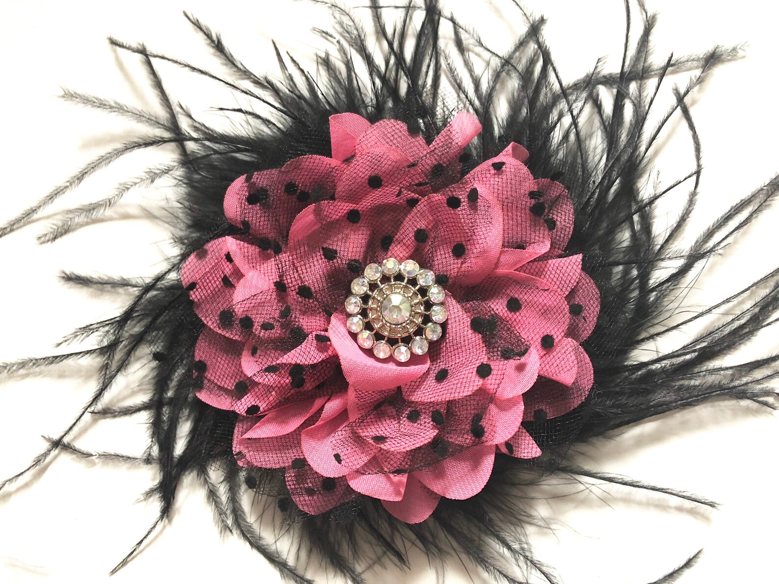 Plum Black Lace Hair Clip Deep Pink Clipfuchsia Hair Clip Etsy
