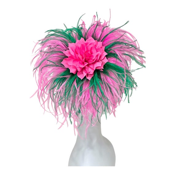 Bright Pink Green Kentucky Derby Fascinate Hat, Custom Kentucky Derby Fascinator Headband, Navy Pink Orange Green Let me Customize yours!!