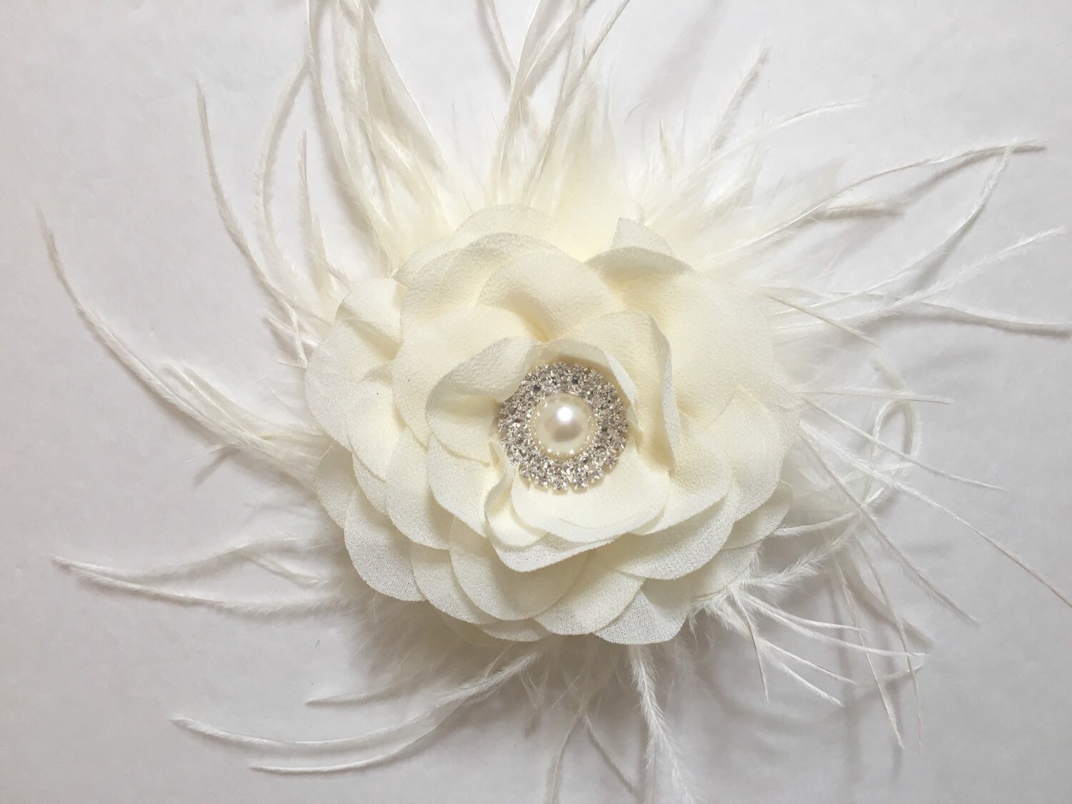 ivory hair flower clip