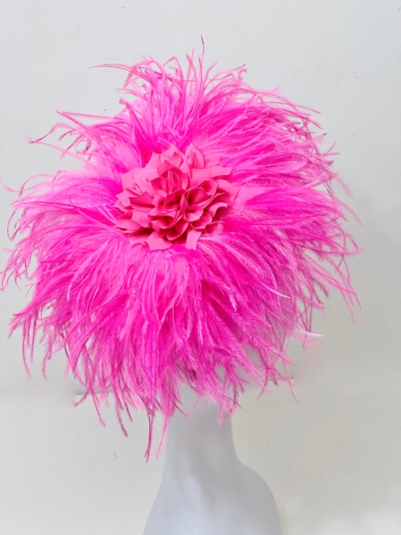 Bright Pink Kentucky Derby Fascinator Headband Hat, Shades of Pink Derby Fascinator Headband Hat, Church Derby Hat, Feather Fascinate