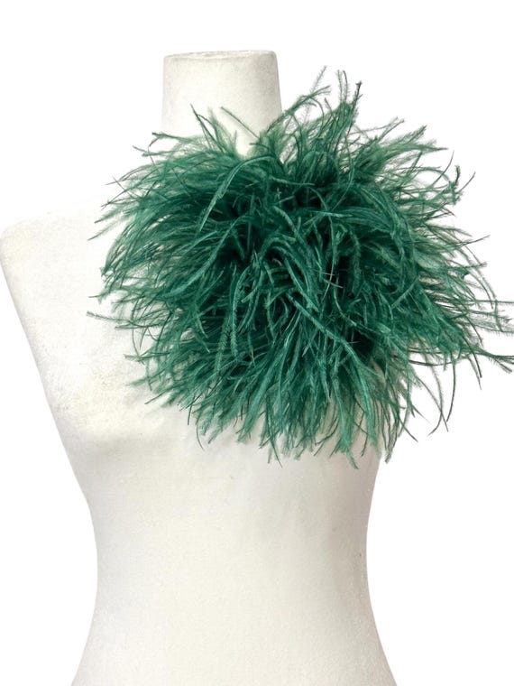 Dark Green Feather Brooch Pin, Quality Ostrich feather, Dark Green, Sage, Olive Feather Pin, Beige, Black Pink Dusty Rose Big Feather Pin