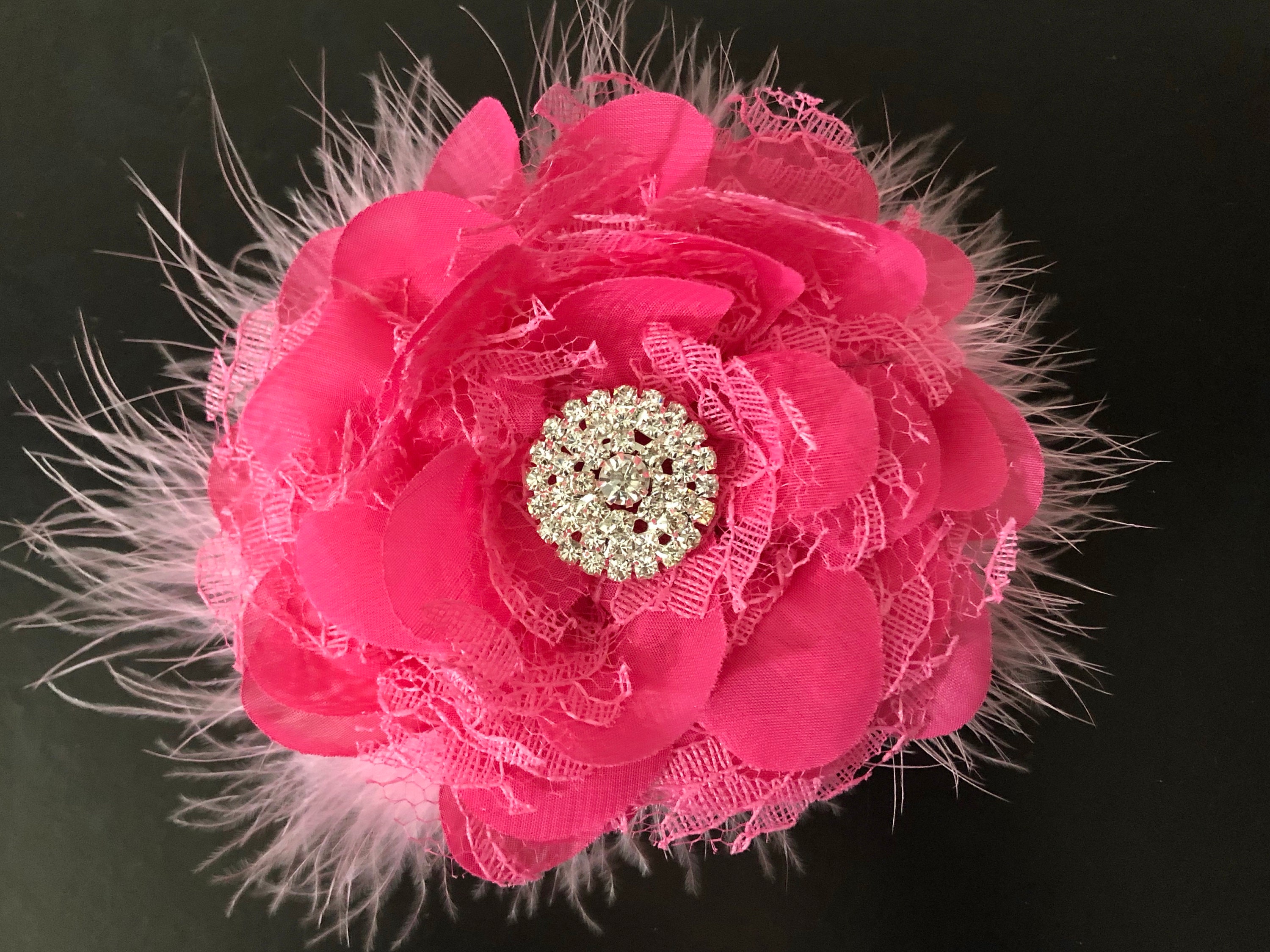White Lace Flower Hair Clip, Ivory Chiffon Lace Hair clip, Wedding