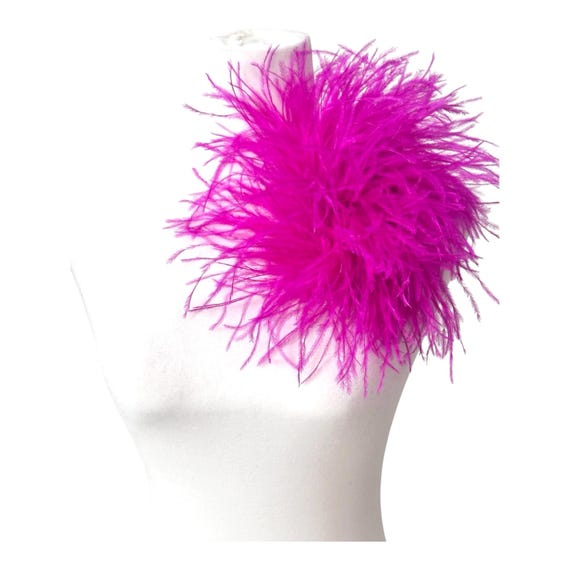 Hot Pink Feather Brooch Corsage Pin, Pale Pink, Bright Pink, Mocha,Olive Green, Beige, Black,Navy Large Ostrich Feather Brooch Pin