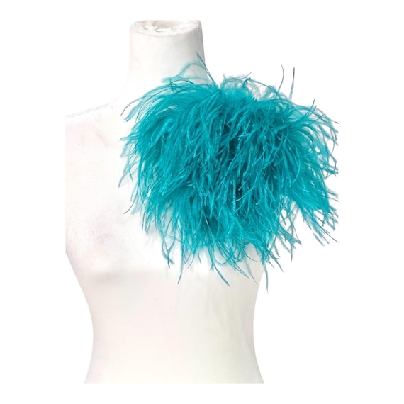 Oversized Feather Brooch boutonniere,Chartreuse, Moss, Olive, Navy Black White Seaweed, Beige Pink Dusty Rose 8-10ply Ostrich Feather Brooch