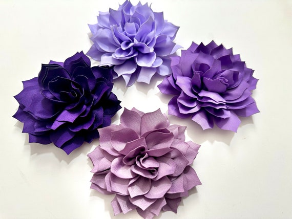 Lavender, Dusty Lilac, Purple Hair Flower Clips, Wedding Bridal Easter Flower Hair Clips, Custom Church Hairpiece, Feather Flower Clips
