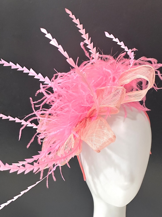 Easter Bow Fascinator Kentucky Derby Hat Fascinator Headband, Dusty Rose Plum, Champagne Ivory, Coral Peach Hat, Easter Headband