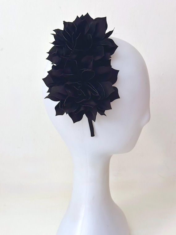 Black Flower Headband, Christmas Flower Headband,Red, Dark Green, Beige, Pink, Lavender,Navy, Dusty Rose Wedding Bridal Flower Girl Headband