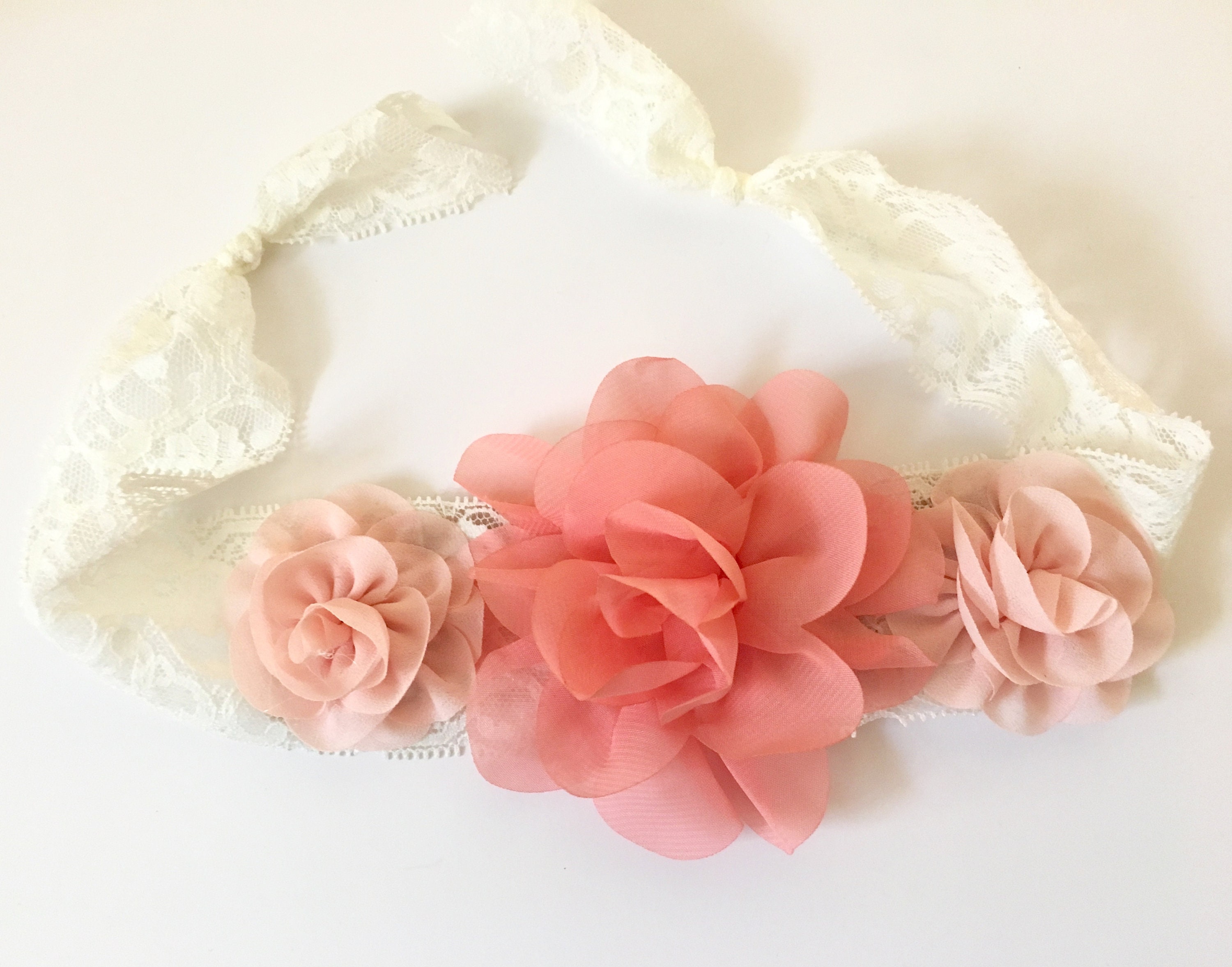 peach headband for baby