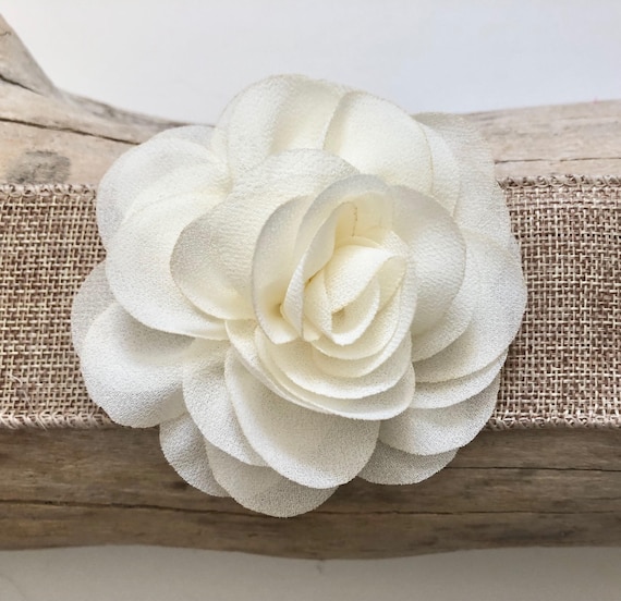 Chiffon Flower Hair Clips, Ivory Chiffon Flower Clip, White, Navy,Pink, Coral, Peach, Blush Clips, Dusty Pink Rose Wedding Flower Hair Clip