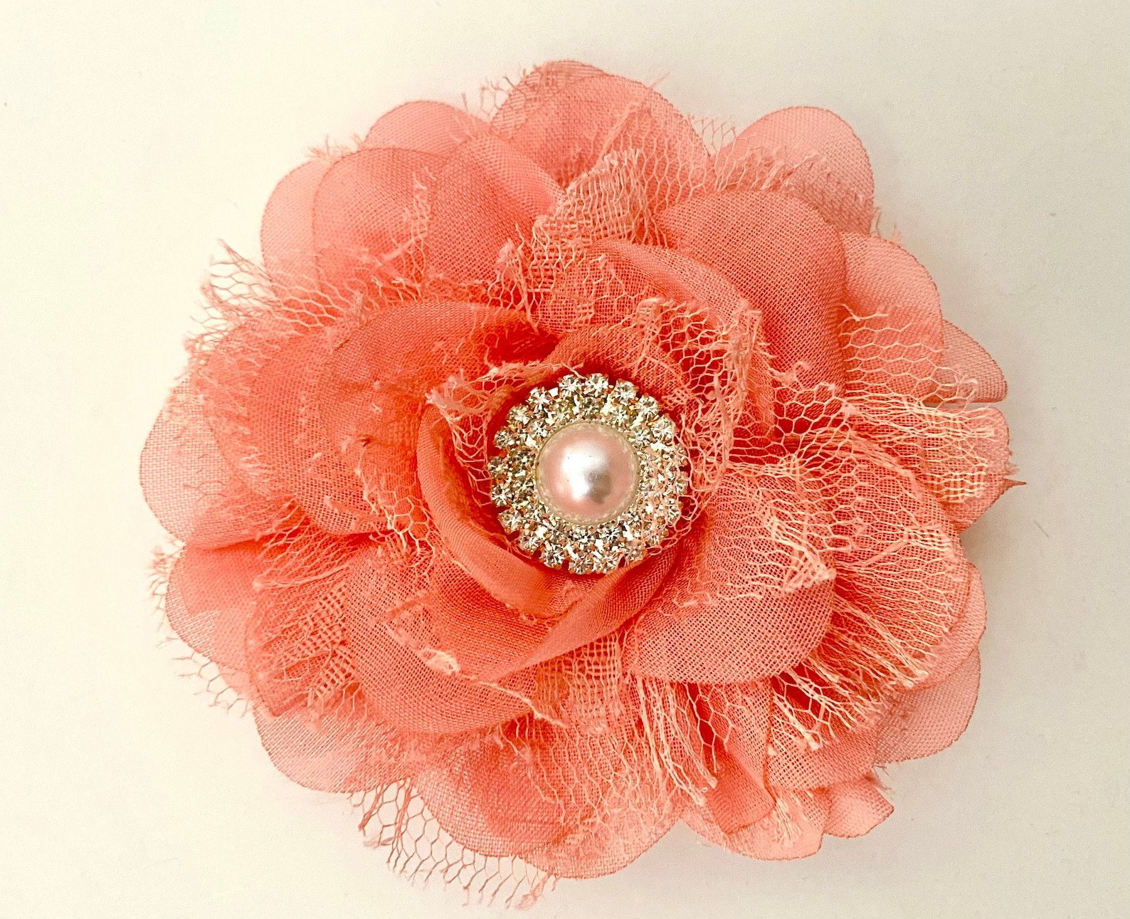 Coral Hair Clip Coral Floral Hair ClipSpring Wedding Flower Etsy